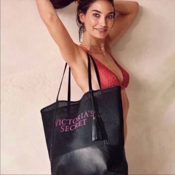 Victoria's Secret Handbags - NWT Victorias Secret Black Mesh Weekender Tote